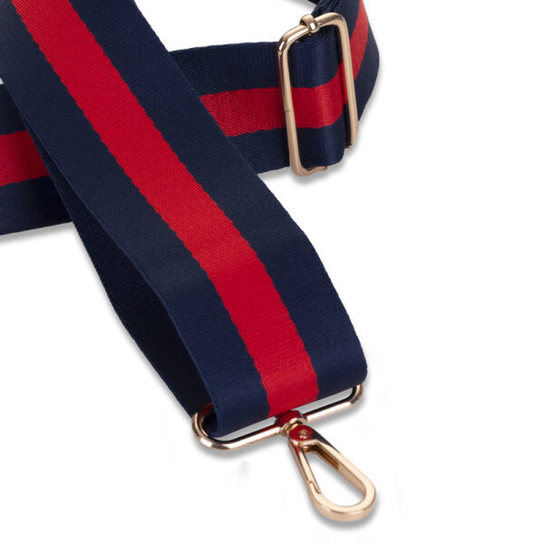 CINTA PARA BOLSO O MÓVIL PERSONALIZADA RAYAS AZUL MARINO ROJO - Imagen 4