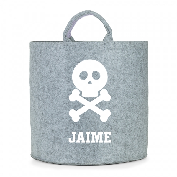 Cesto fieltro personalizado Calavera