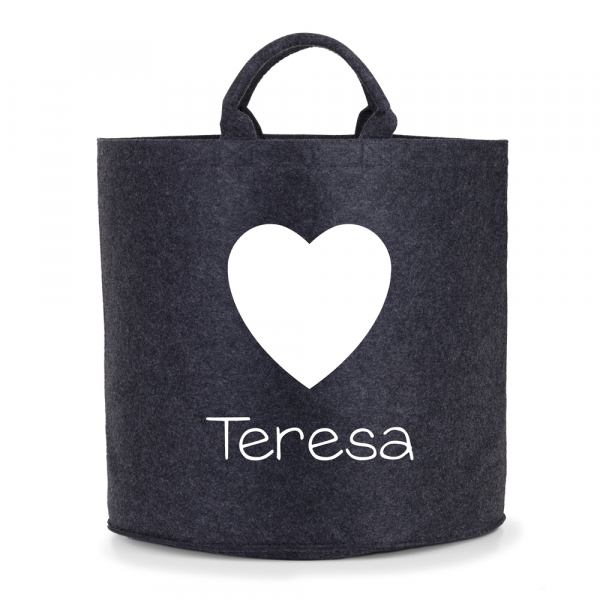 Cesto fieltro personalizado Corazón - Imagen 2