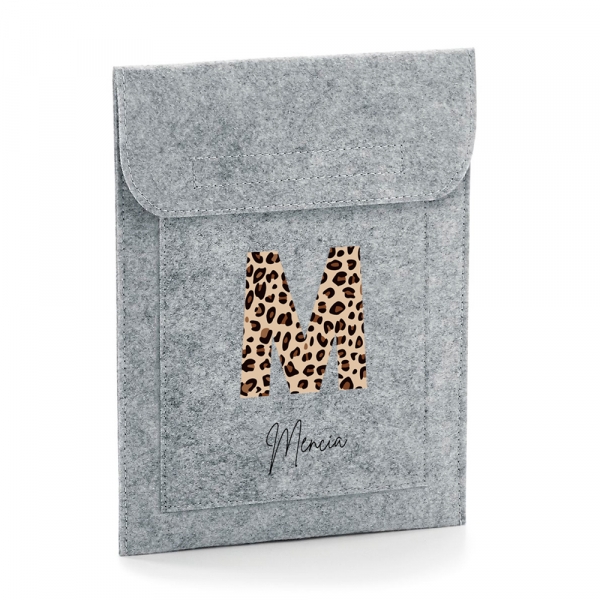 FUNDA TABLET PERSONALIZADA FIELTRO INICIAL LEOPARDO - Imagen 2