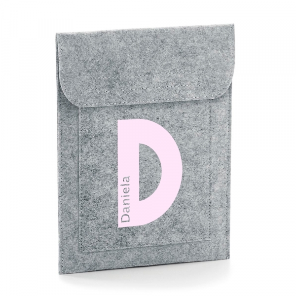 FUNDA TABLET PERSONALIZADA FIELTRO INICIAL NOMBRE DENTRO