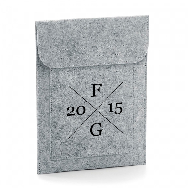 FUNDA TABLET PERSONALIZADA FIELTRO INICIALES CRUZ