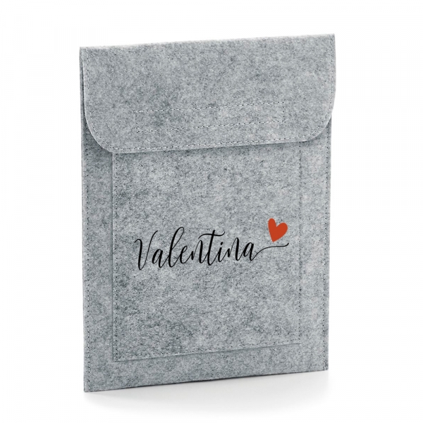 FUNDA TABLET PERSONALIZADA FIELTRO NOMBRE CORAZÓN - Imagen 2