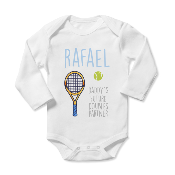 Body bebé personalizado Tenis double´s partner - Imagen 3