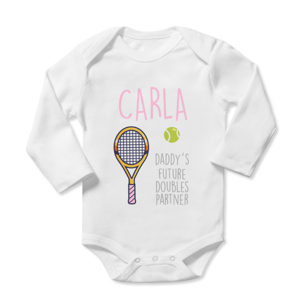 Body bebé personalizado Tenis double´s partner - Imagen 4