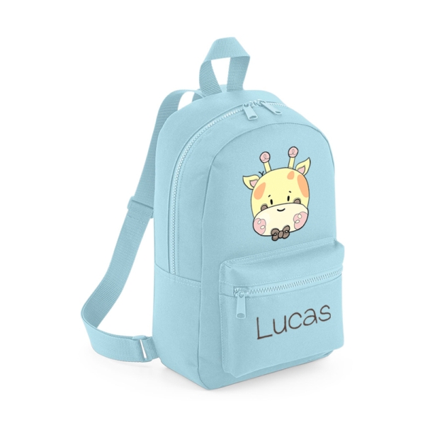 MOCHILA MINI PERSONALIZADA JIRAFA PAJARITA