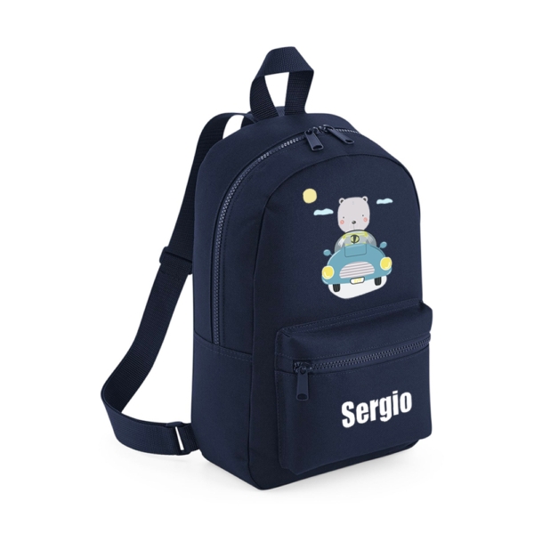 MOCHILA MINI PERSONALIZADA OSITO COCHE