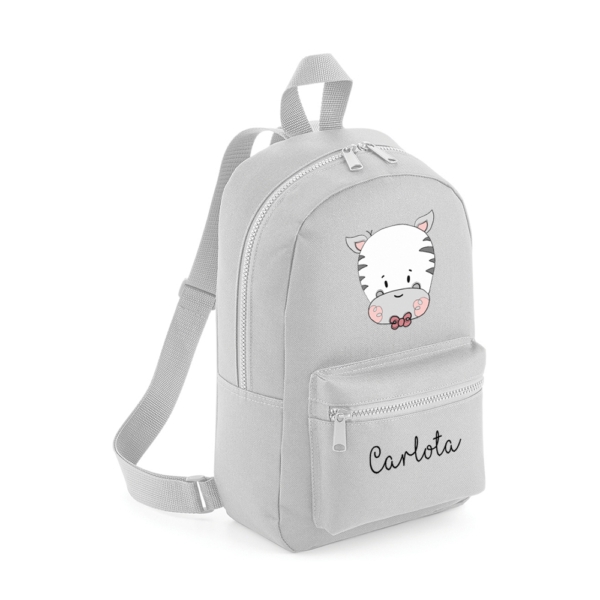 MOCHILA MINI PERSONALIZADA CEBRA PAJARITA