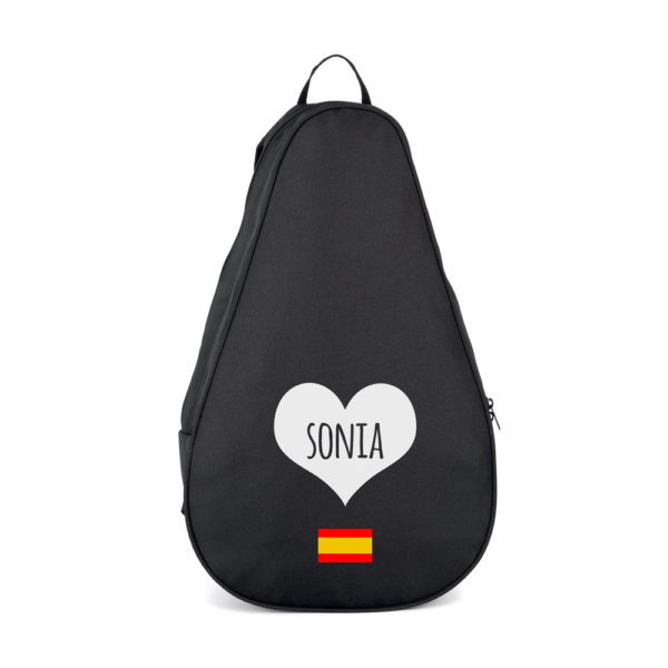 FUNDA MOCHILA PALA PÁDEL PERSONALIZADA CORAZÓN NOMBRE DENTRO - Imagen 5