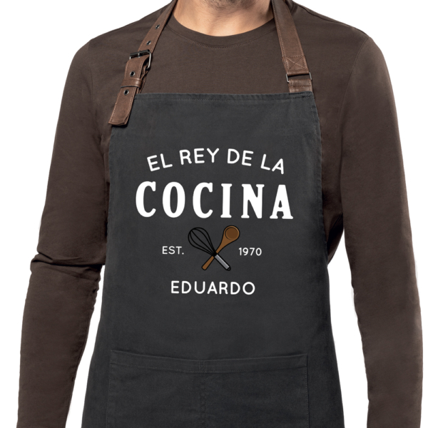 Delantal personalizado Vintage Rey cocina - Imagen 2