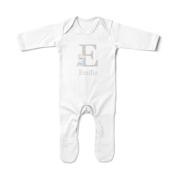 Pijama bebé personalizado osito corona peluche - Imagen 2