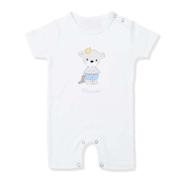 Pijama bebé personalizado osito corona peluche - Imagen 5