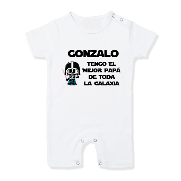 Pijama bebé personalizado Tengo el mejor Papá Galaxia - Imagen 2