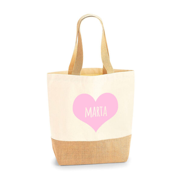 Bolsa personalizada Bali Corazón nombre dentro