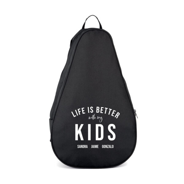 Funda mochila para pala pádel personalizada life is better