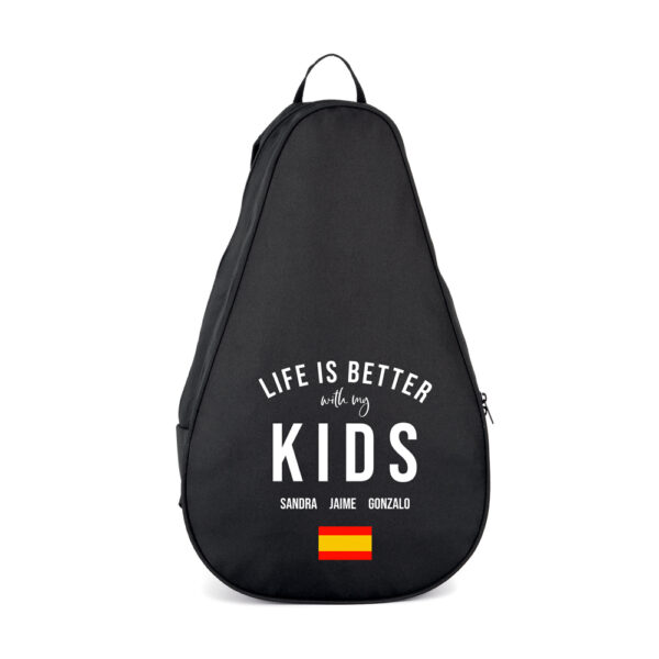 Funda mochila para pala pádel personalizada life is better - Imagen 6