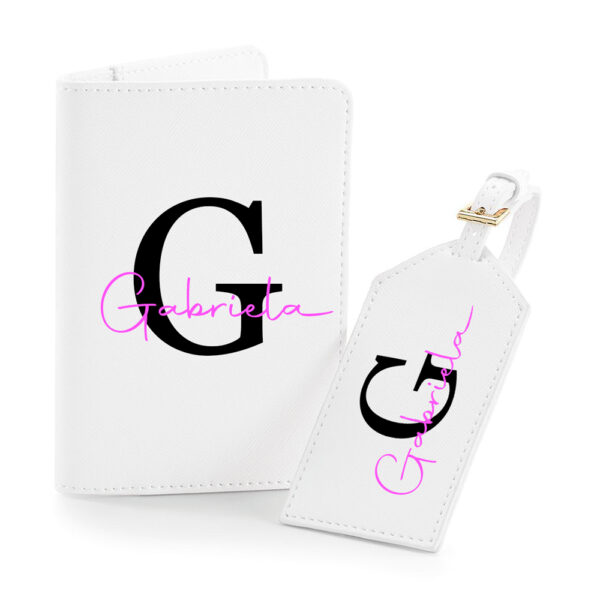 FUNDA PASAPORTE E IDENTIFICADOR MALETA PERSONALIZADOS PARÍS - INICIAL NOMBRE ENCIMA - Imagen 7