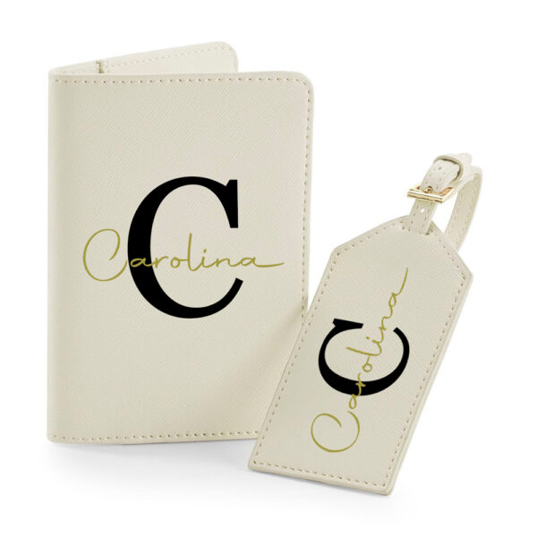 FUNDA PASAPORTE E IDENTIFICADOR MALETA PERSONALIZADOS PARÍS - INICIAL NOMBRE ENCIMA - Imagen 5