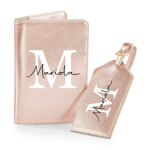 FUNDA PASAPORTE E IDENTIFICADOR MALETA PERSONALIZADOS PARÍS - INICIAL NOMBRE ENCIMA - Imagen 4