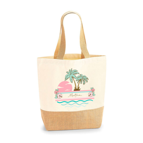 BOLSA PERSONALIZADA BALI PALMERAS HIBISCUS