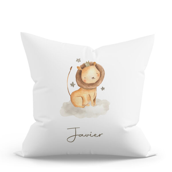 COJÍN PERSONALIZADO ANIMALITOS SAFARI CORONA