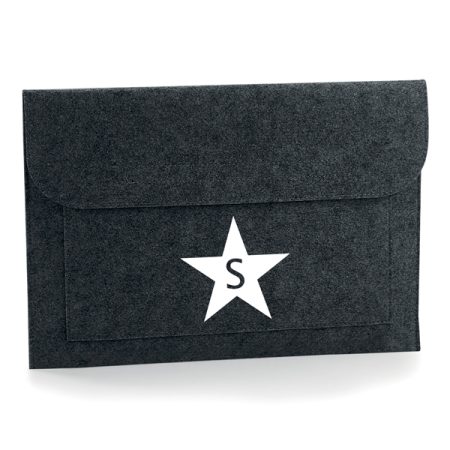 Funda-portatil-personalizada-fieltro-negro-inicial-estrella-centrado-grande